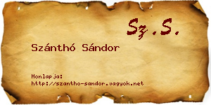 Szánthó Sándor névjegykártya